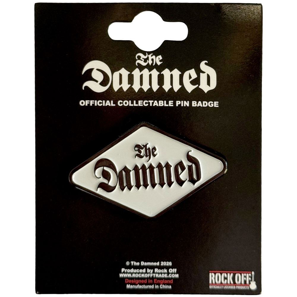 The Damned - Gothic Logo Pin - Off white/Brown